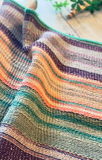 カンタ刺繍ストライプランチョンマット